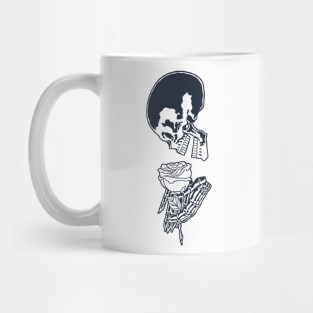 Skull and Rose Ink Art Tattoo Retro Black Mug